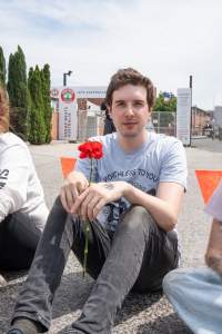 Protestors attending the Cedar Meats Vigil 2024 - Captured at Cedar Meats, Brooklyn VIC Australia.