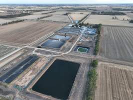 Drone flyover - Aerial view of piggery - Captured at Kia-Ora Piggery, Yarrawalla VIC Australia.