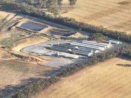 Drone flyover of piggery - Aerial view - Captured at St Arnaud Piggery Units 2 & 3, Saint Arnaud VIC Australia.