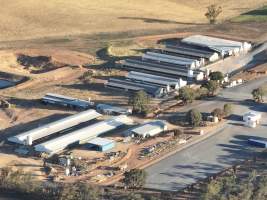 Drone flyover of piggery - Aerial view - Captured at St Arnaud Piggery Units 2 & 3, Saint Arnaud VIC Australia.