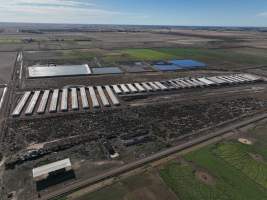 Drone flyover of piggery - Captured at Van Der Drift & Sons Piggery, Macorna VIC Australia.