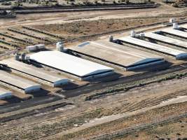 Drone flyover of piggery - Captured at Van Der Drift & Sons Piggery, Macorna VIC Australia.