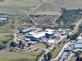 Drone flyover of slaughterhouse - Captured at Greenmountain Food Processing, Coominya QLD Australia.