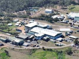 Drone flyover of slaughterhouse - Captured at Greenmountain Food Processing, Coominya QLD Australia.