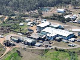 Drone flyover of slaughterhouse - Captured at Greenmountain Food Processing, Coominya QLD Australia.