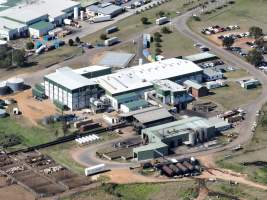 Drone flyover of slaughterhouse - Captured at Greenmountain Food Processing, Coominya QLD Australia.