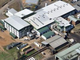 Drone flyover of slaughterhouse - Captured at Greenmountain Food Processing, Coominya QLD Australia.