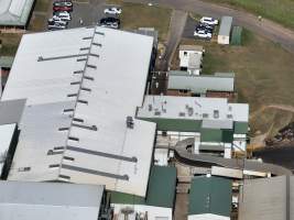 Drone flyover of slaughterhouse - Captured at Greenmountain Food Processing, Coominya QLD Australia.