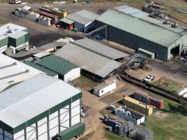 Drone flyover of slaughterhouse - Captured at Greenmountain Food Processing, Coominya QLD Australia.