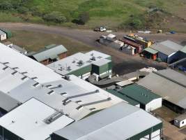 Drone flyover of slaughterhouse - Captured at Greenmountain Food Processing, Coominya QLD Australia.