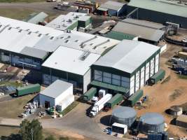 Drone flyover of slaughterhouse - Captured at Greenmountain Food Processing, Coominya QLD Australia.