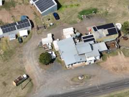 Drone flyover of slaughterhouse - Captured at Maclagan Meats, Maclagan QLD Australia.