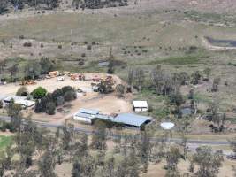 Drone flyover of slaughterhouse - Captured at Millmerran Meats, Millmerran QLD Australia.