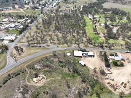 Drone flyover of slaughterhouse - Captured at Millmerran Meats, Millmerran QLD Australia.