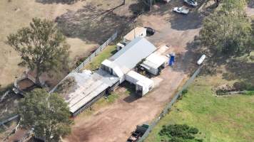 Drone flyover of slaughterhouse - Captured at Crows Nest Meatworks, Crows Nest QLD Australia.