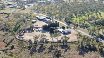 Drone flyover of slaughterhouse - Captured at Millmerran Meats, Millmerran QLD Australia.