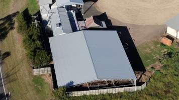 Drone flyover of slaughterhouse - Captured at Millmerran Meats, Millmerran QLD Australia.