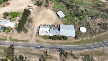 Drone flyover of slaughterhouse - Captured at Millmerran Meats, Millmerran QLD Australia.